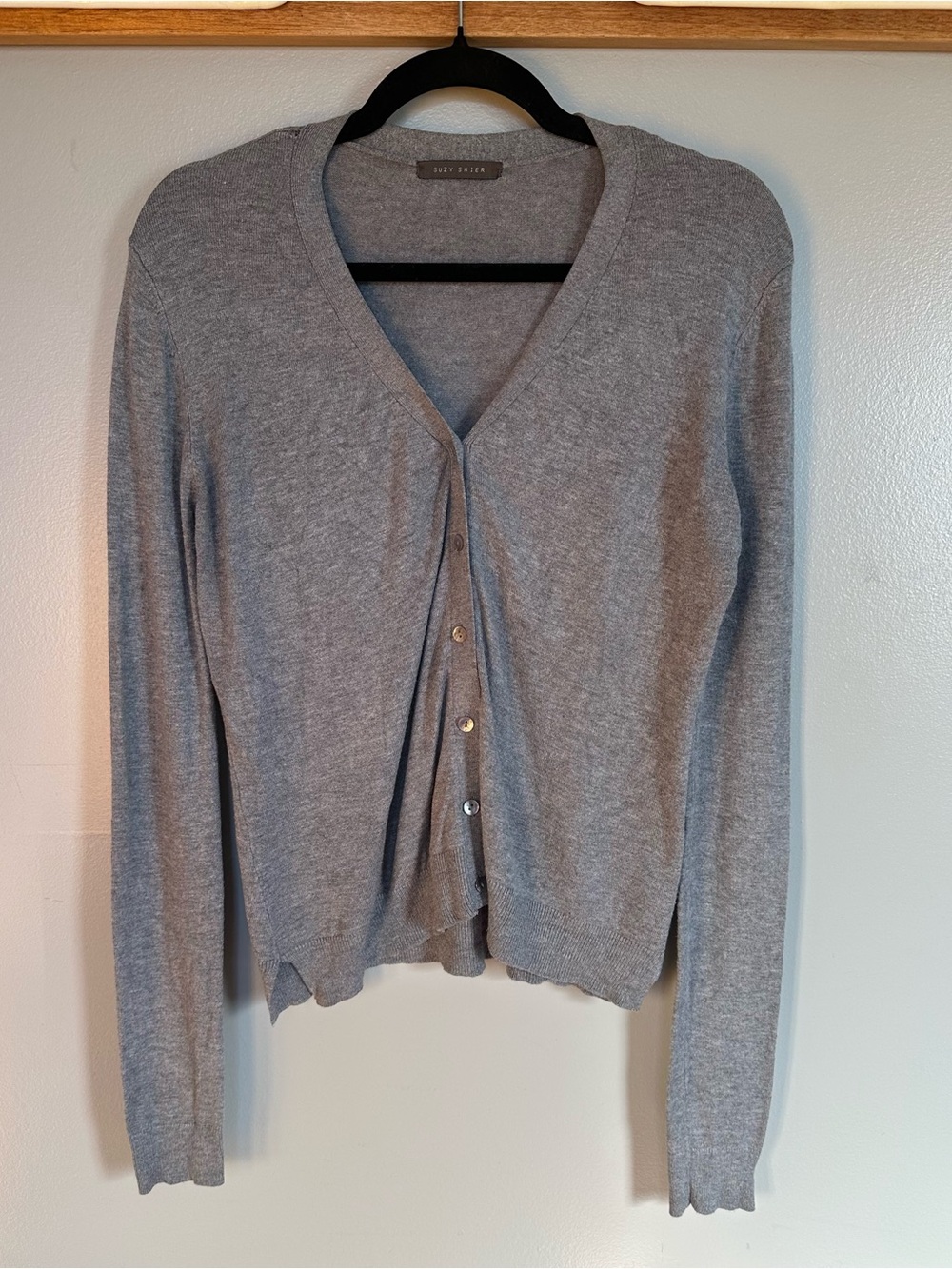 Suzy Shier Elbow Patch Cardigan (Grandpa Cardigan)